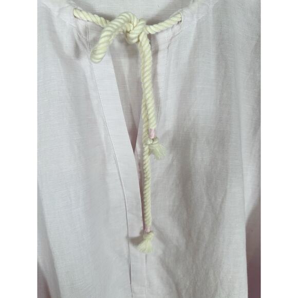 J. Crew Beachwear Large Pink Linen Blend Cover Up Tunic Coastal Beach Pockets - Picture 4 of 14